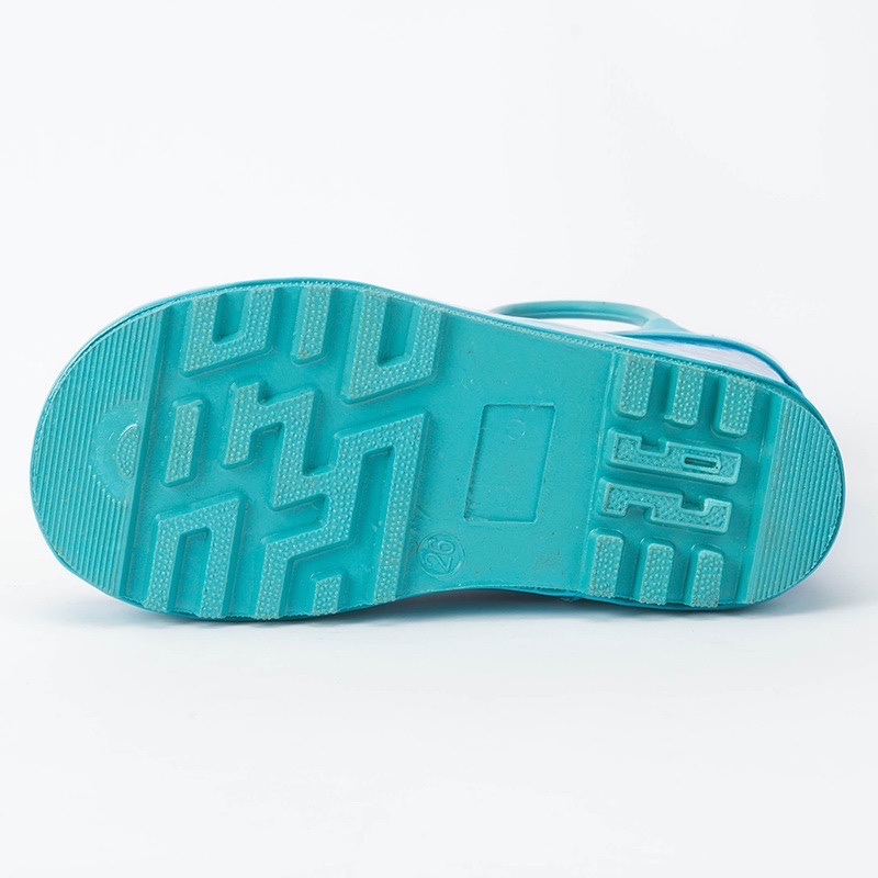 儿童雨鞋白底实物图