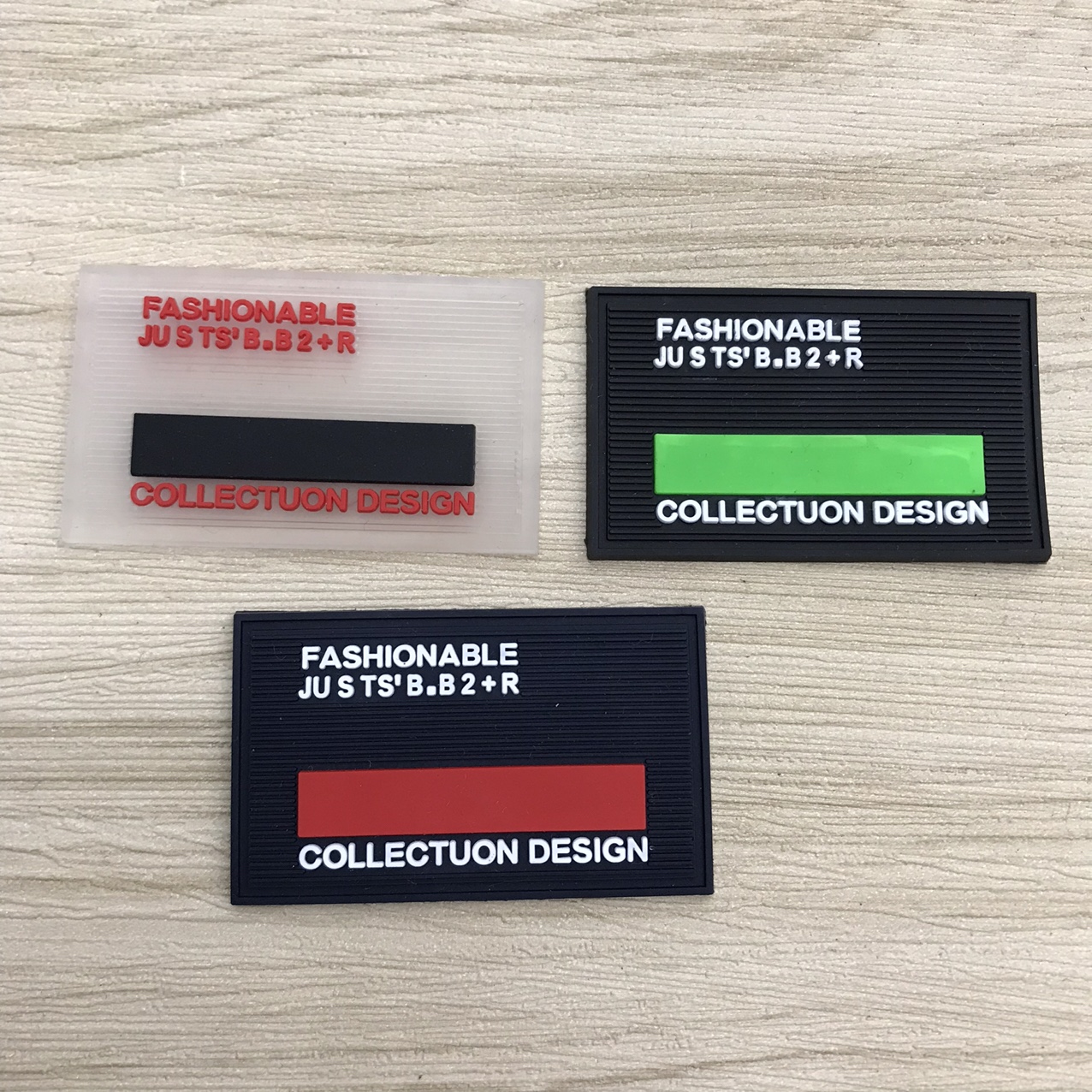 Decorative PVC soft rubber labels for clothing accessories