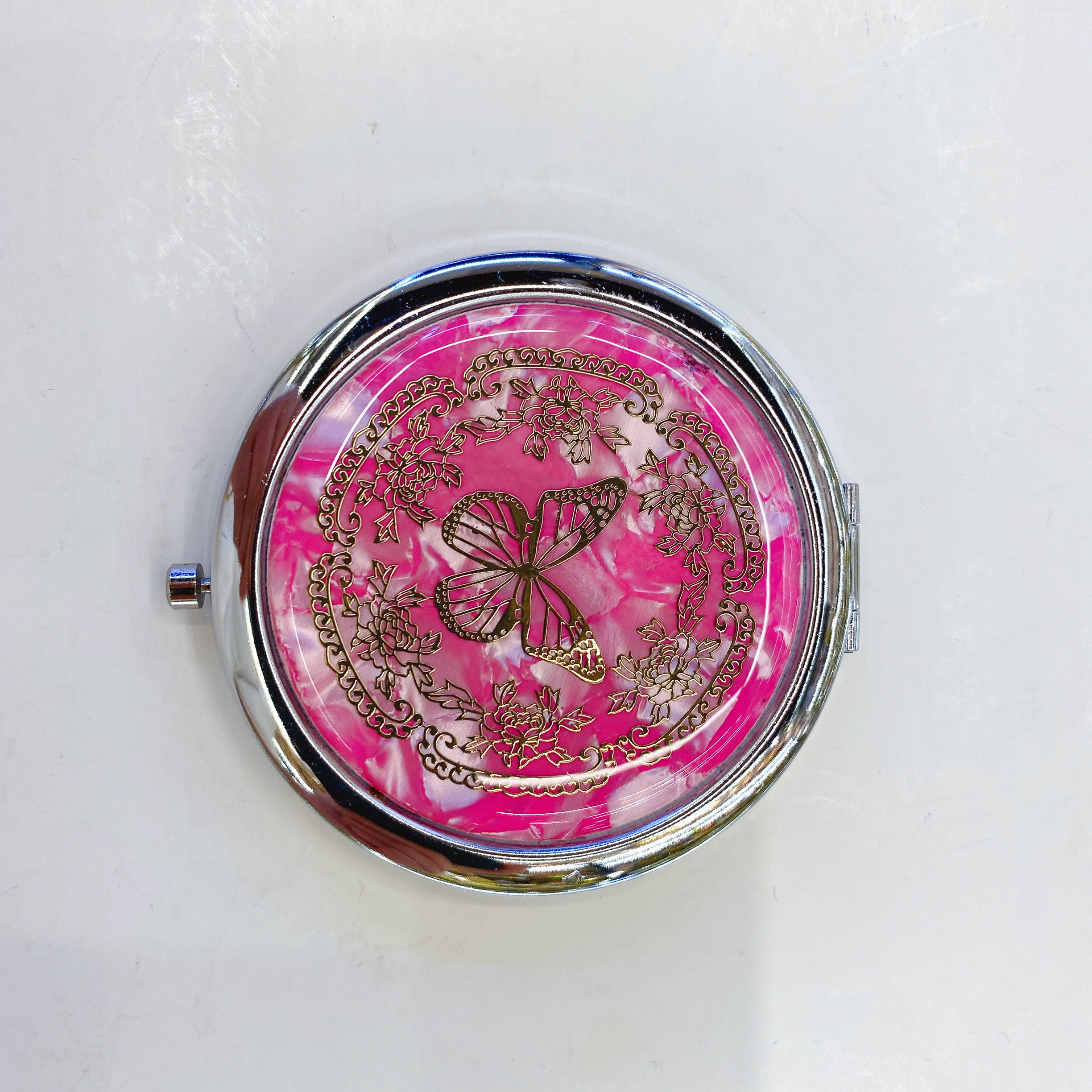 Dimengsi Handicrafts, Jewelry, Jewelry Box, Mirror, Hand-Customized Creative Gift Mirror, Plastic Gold Hollowed-Out Chrome Mirror, Imitation Shell Pattern A-03 Item Picture