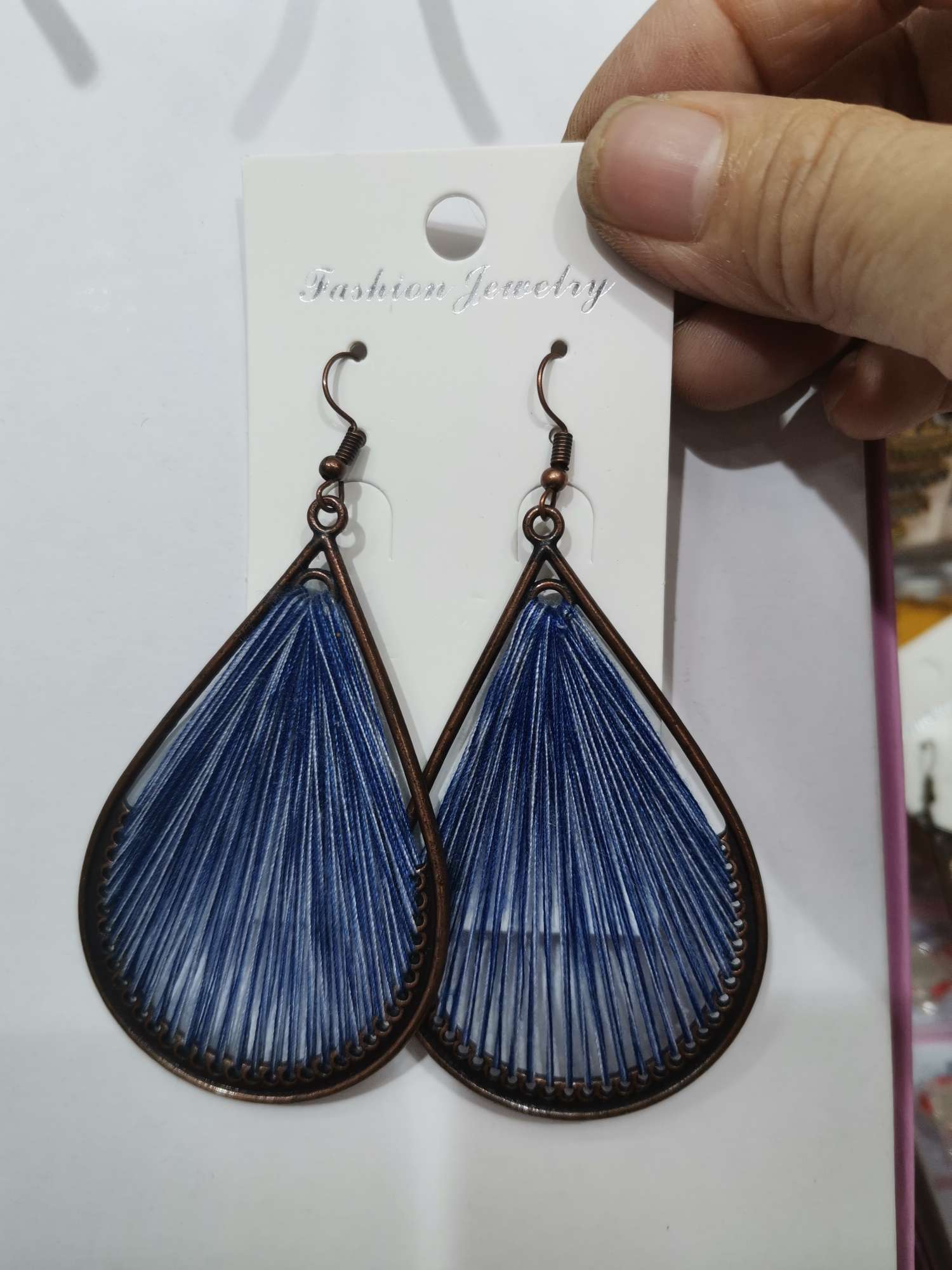 Fashionable, stylish, simple and versatile Bohemian fringe net earrings 66 Ya Xin details Picture