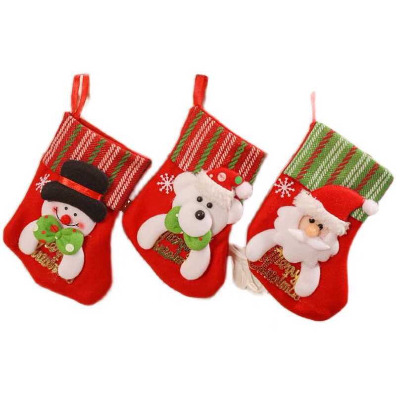 圣诞节装饰品圣诞袜圣诞树挂件平安夜礼物袋糖果袋儿童圣诞小礼品袜子