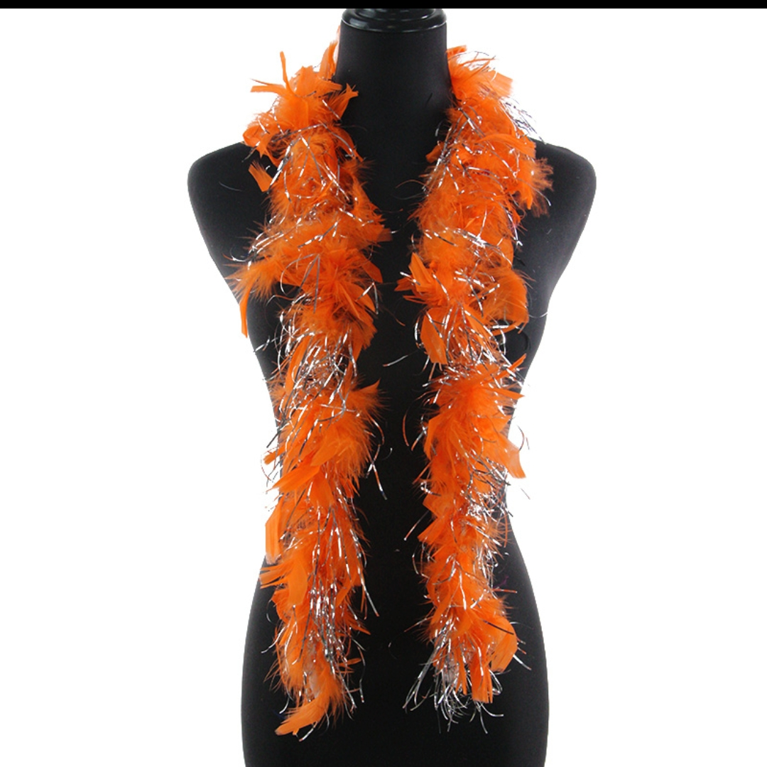 火鸡火片毛条加丝60克两米橘色