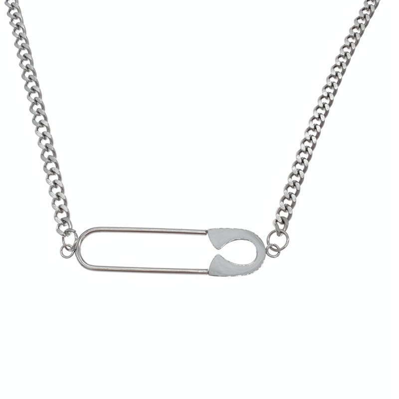 Fashion necklace Female Summer Casual Niche 2021 new on the new color Hip Hop punk T-shirt accessories Pin necklace 45