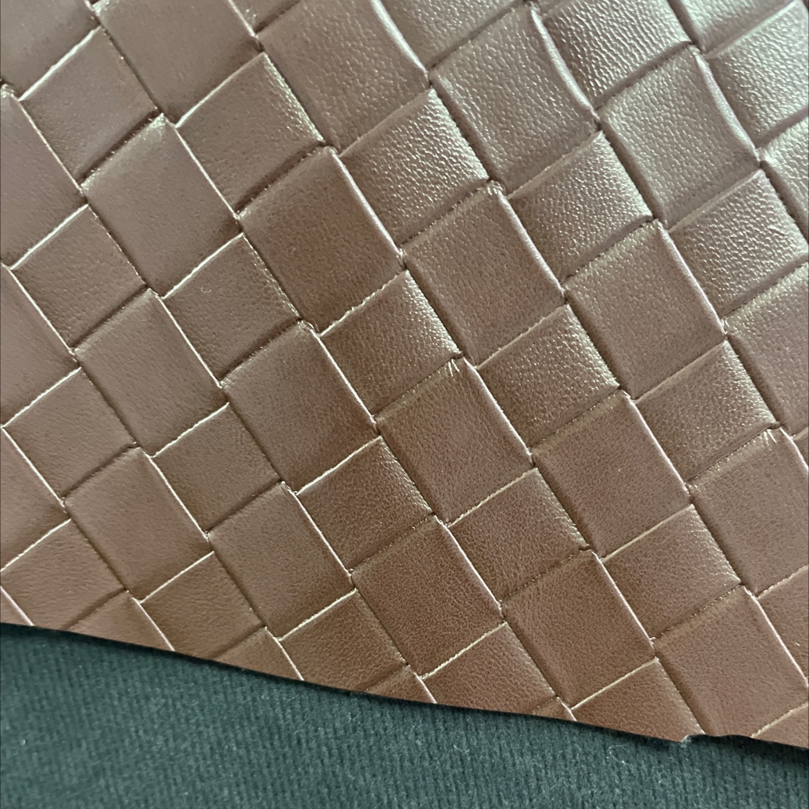 pu woven leather fabric bags, belts, accessories, coffee-colored pu029 Specification image