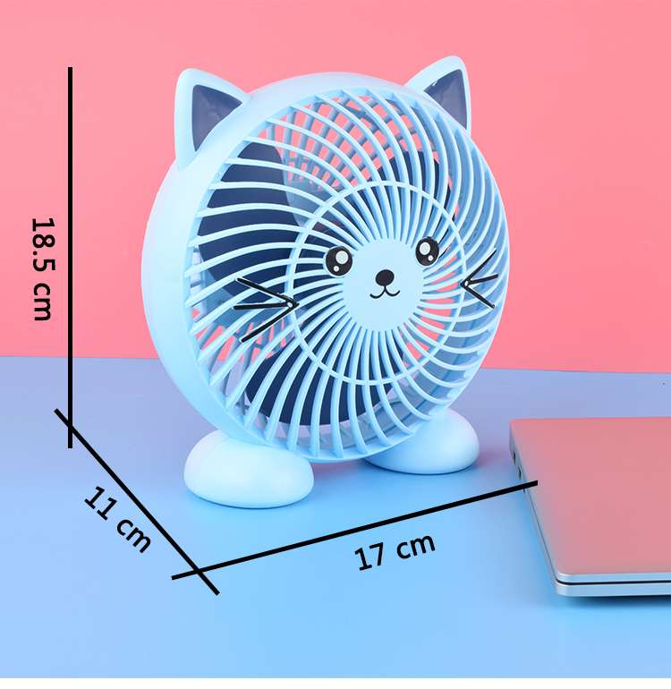 新款卡通桌面小风扇USB充电多档可调大风力静音迷你小风扇家用卧室宿舍办公室桌面风扇详情图5
