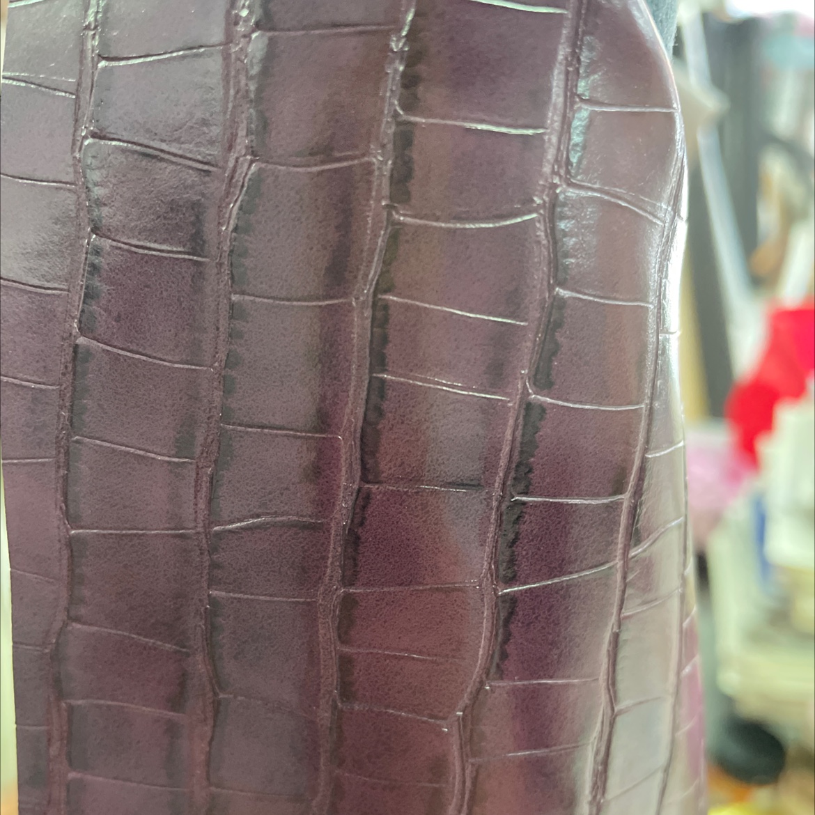 pu small bamboo joint leather fabric bag belt accessories purple-red pu040 Application Scenario