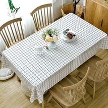 白色格子桌布尺寸137*183CM， 8丝厚加厚Peva格子桌布 可选颜色可混装