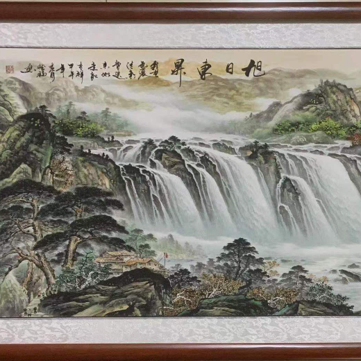 中国风屏风卷轴画三尺四尺山水画装饰画