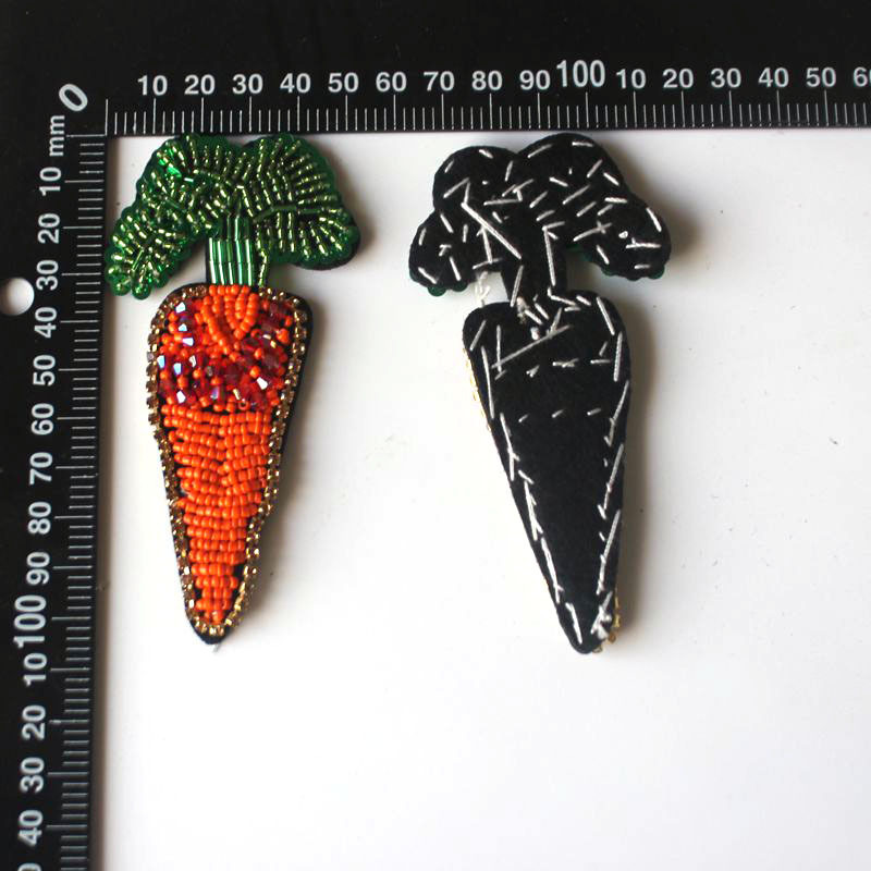 New Exquisite Carrot Rice Beads Handmade Beaded Accessories Cloth Patch All Fashion Patch Bag Hat Decoration Application Scenario