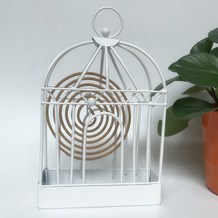 欧式复古铁艺鸟笼蚊香架 创意蚊香炉蚊香盒铁质 白色