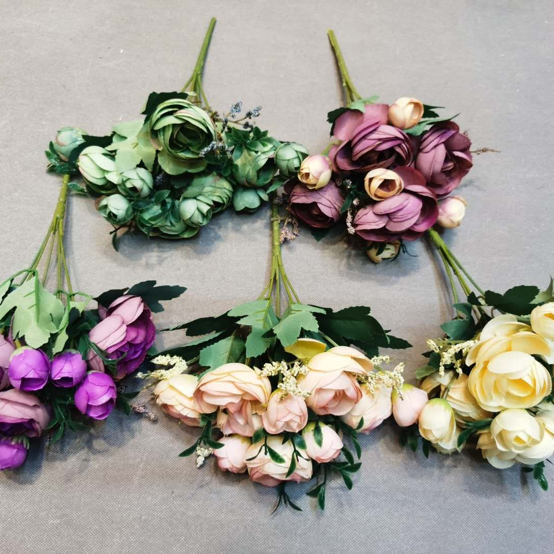 油画大茶花 适合室内外工程  婚庆，装饰，家居摆放  插花配材