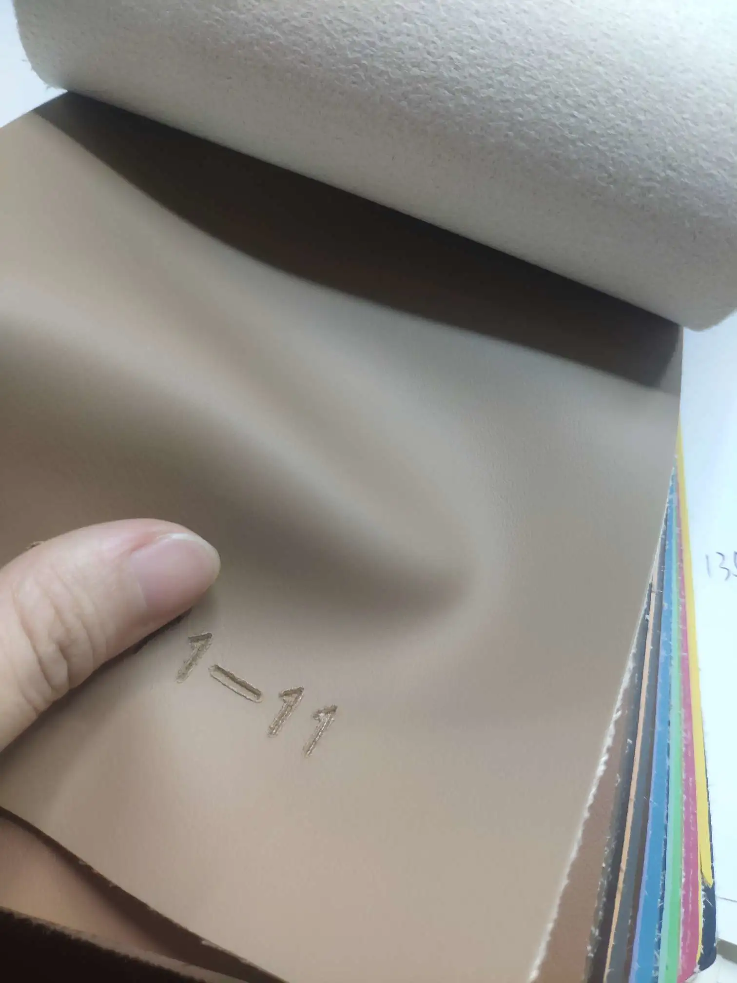 Artificial leather soft and hard wrapped sliding door leather wall decorative leather fabric in stock, decorative leather imitation ultra-fine texture No. 9 detail image 2