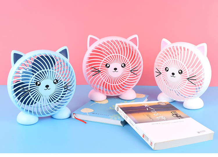 新款卡通桌面小风扇USB充电多档可调大风力静音迷你小风扇家用卧室宿舍办公室桌面风扇详情图4
