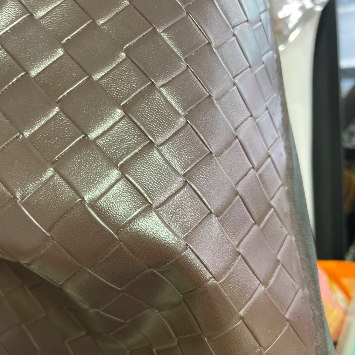 pu woven leather fabric bags, belts, accessories, coffee-colored pu029 Item Picture