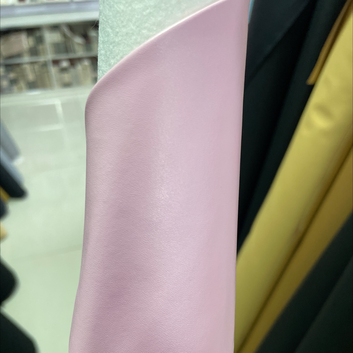 pu sheepskin leather fabric bag belt accessories pink pu028