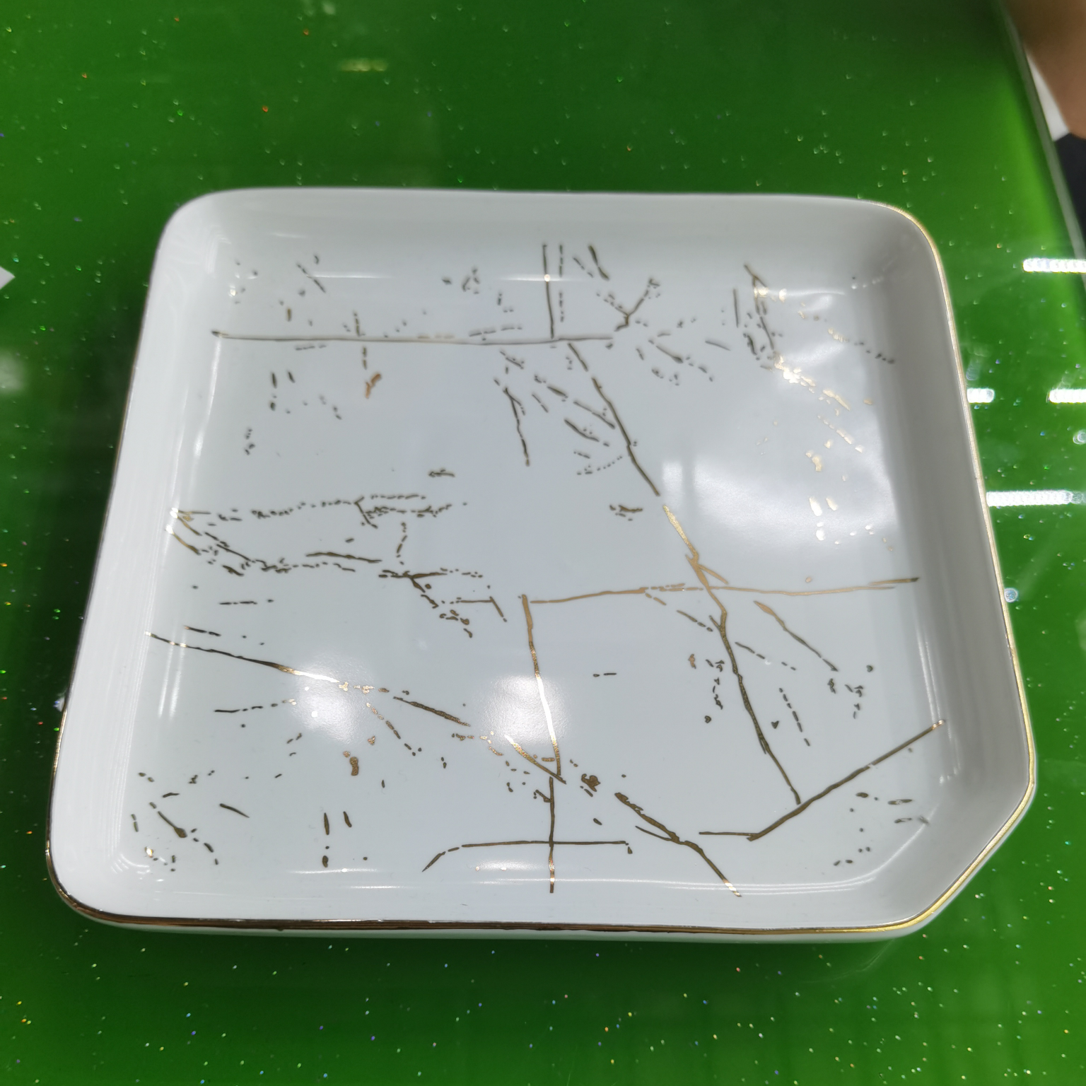White ceramic square plate