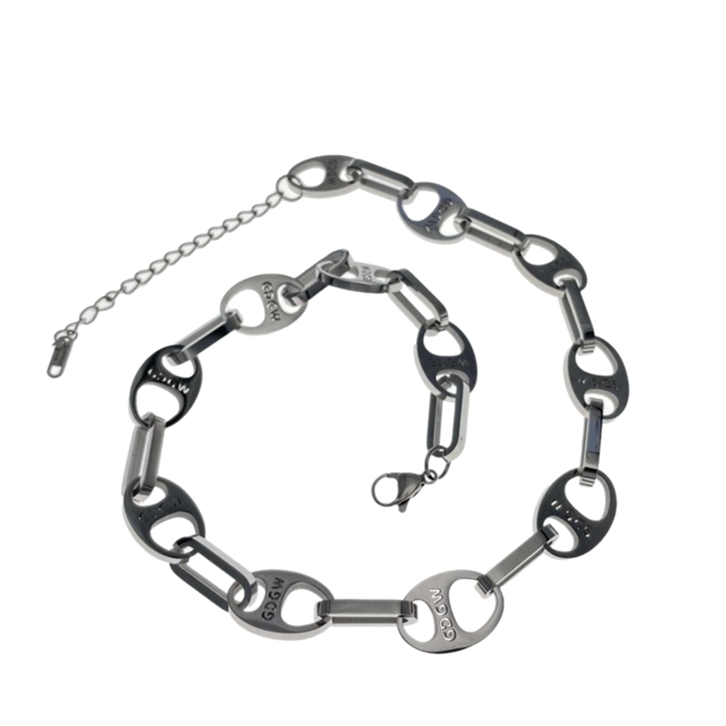 Fashion necklace Female Summer Casual niche 2021 new on the new color Hip hop punk T-shirt accessories Soybean necklace 56