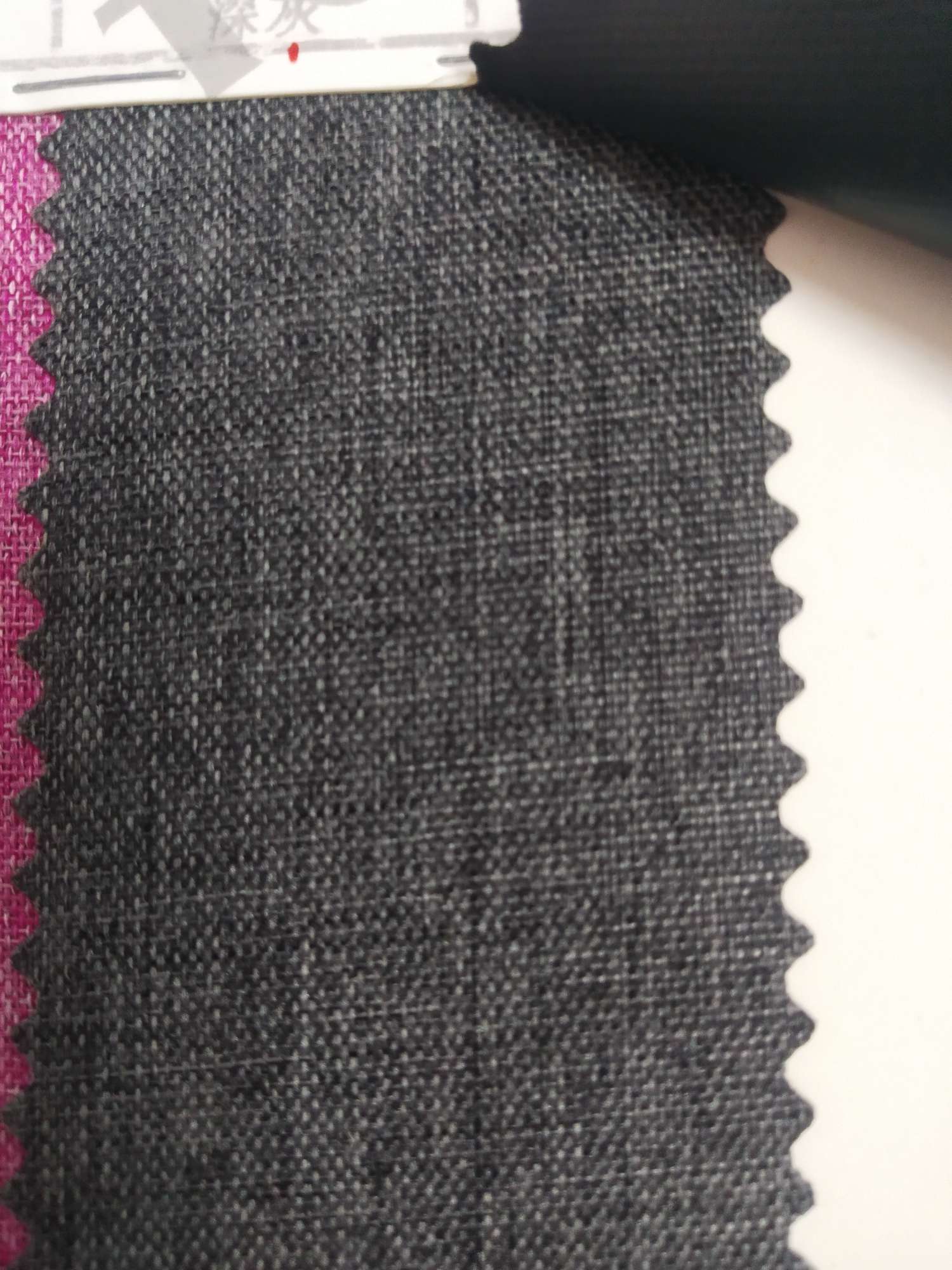 TY-- 047 RPET recycled 300D matte pvc 9# dark gray Specification image