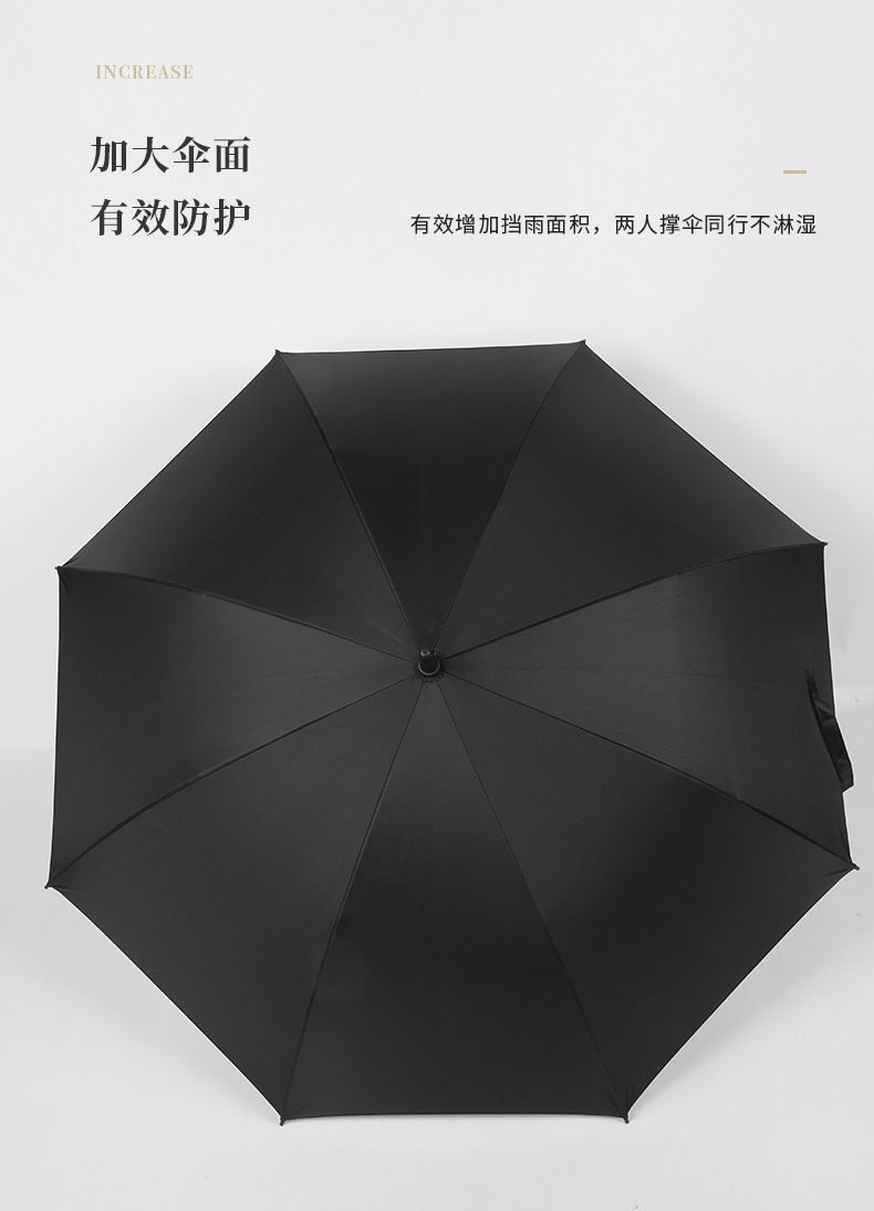高尔夫防嗮商务长伞白底实物图