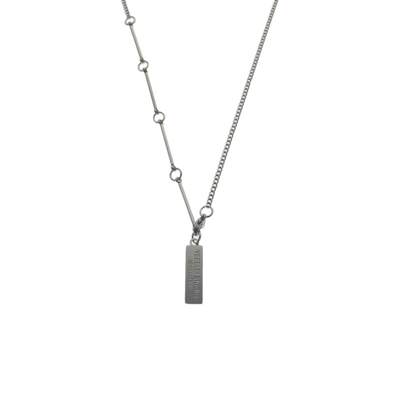 Fashion necklace Female Summer Casual Niche 2021 new on the new color Hip Hop punk T-shirt accessories rectangular necklace 89