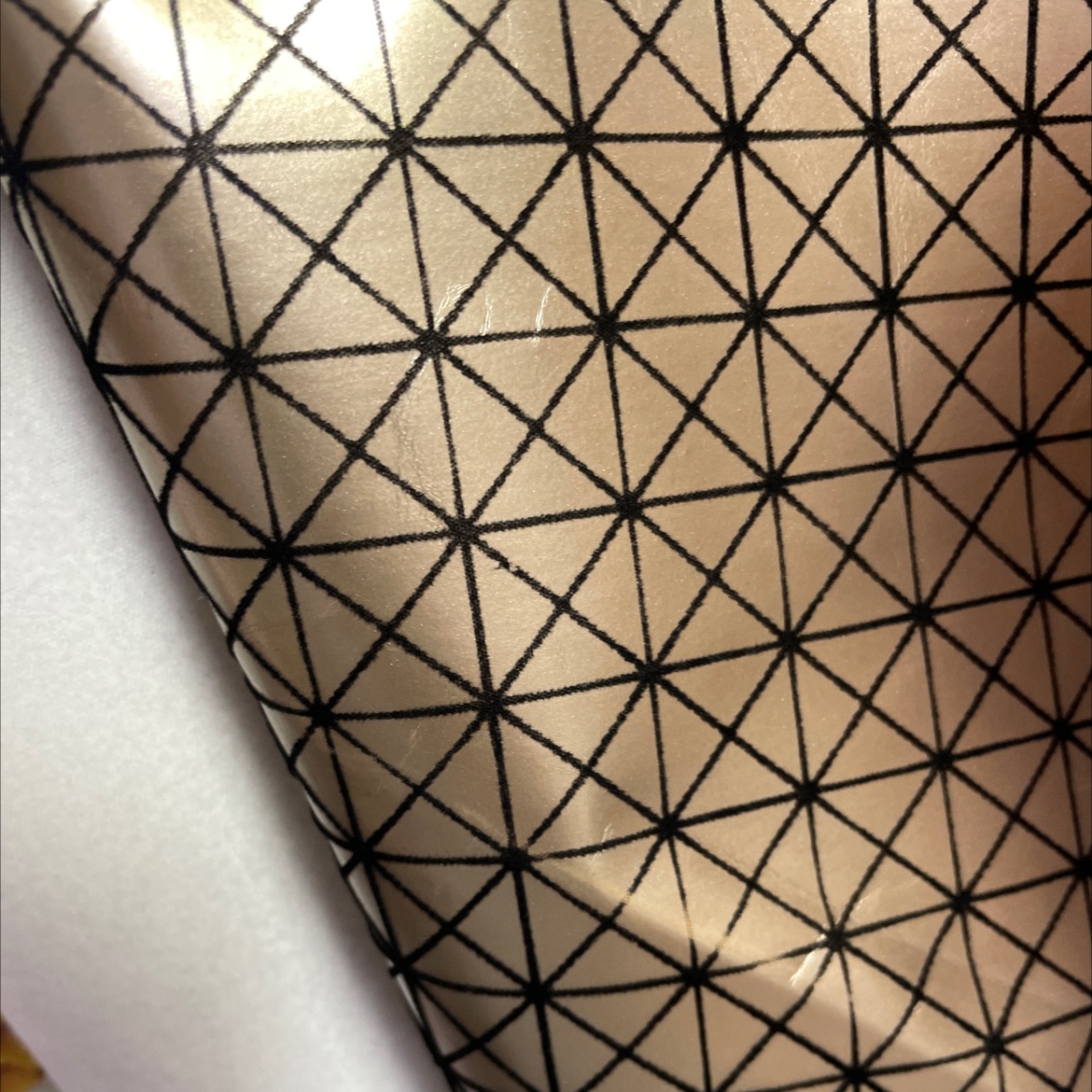 pu flocking checkered leather fabric bags, belts, accessories, gold pu022 Specification image