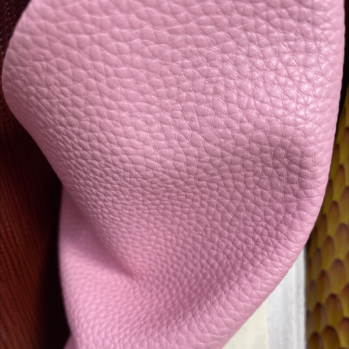 pu lychee grain leather fabric bag belt accessories pink pu021