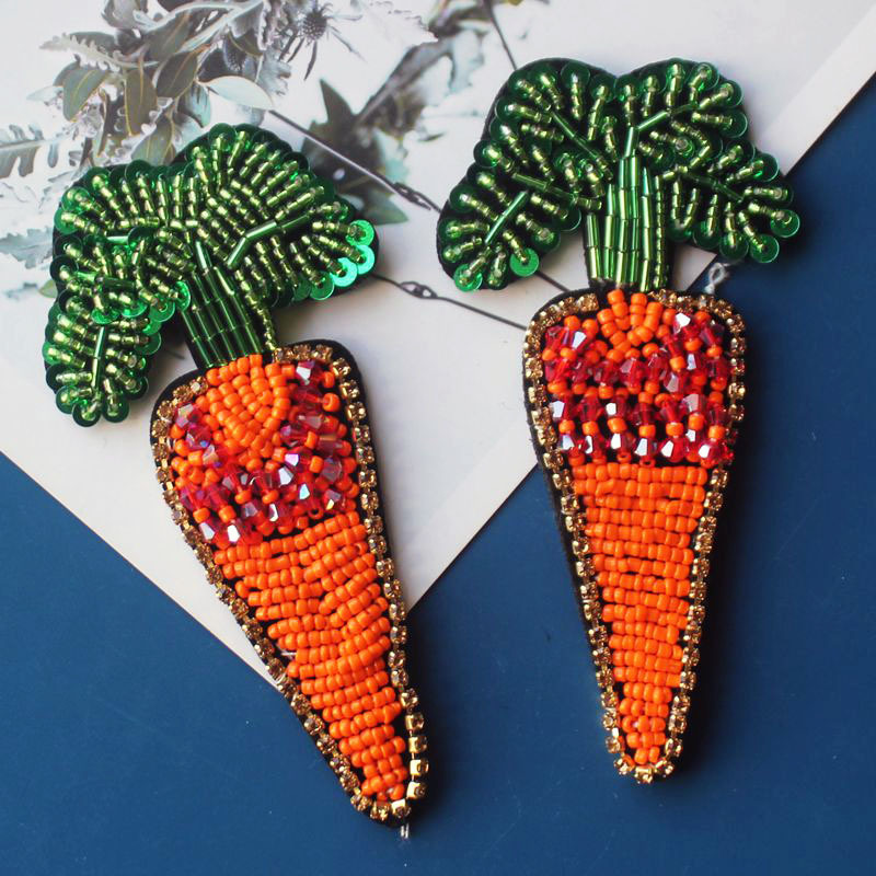 New Exquisite Carrot Rice Beads Handmade Beaded Accessories Cloth Patch All Fashion Patch Bag Hat Decoration