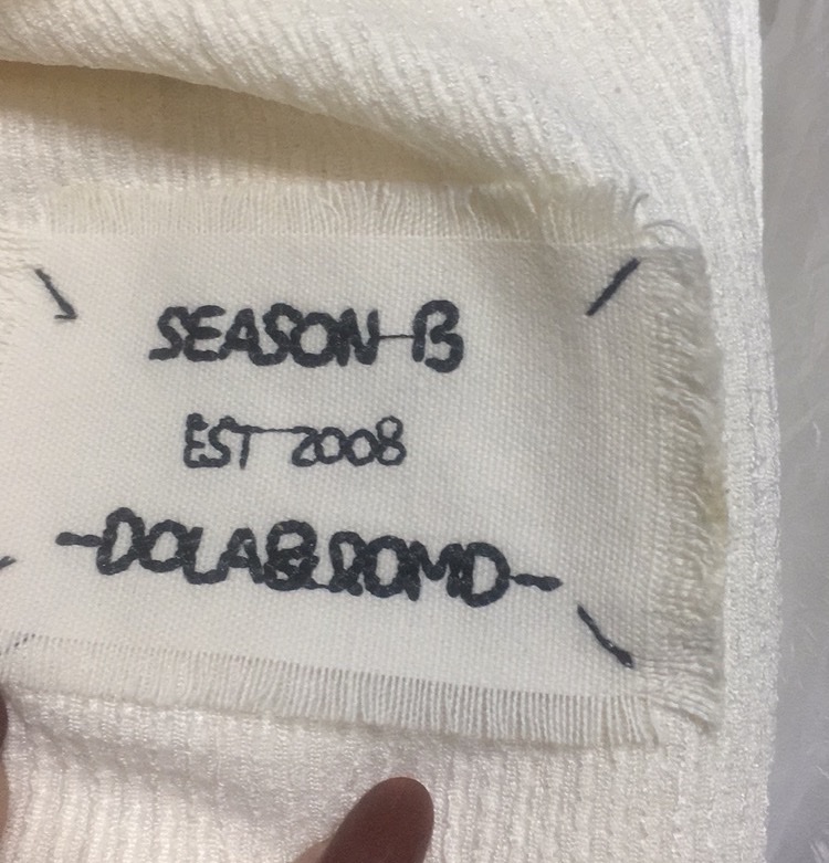 Woolen Knitted Hat Cloth Logo Seasonbest2008 Trademark Woven Cotton Scarf With Hat Letter Cloth Stickers details Picture