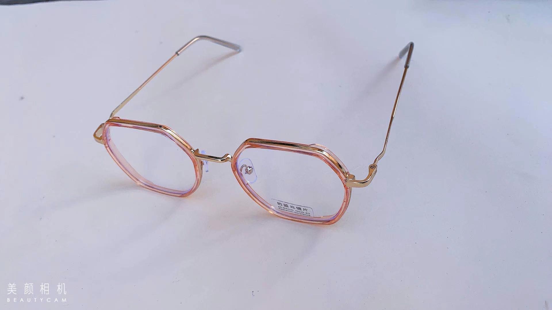 2050 Gold-rubber hybrid flat glasses pic 6