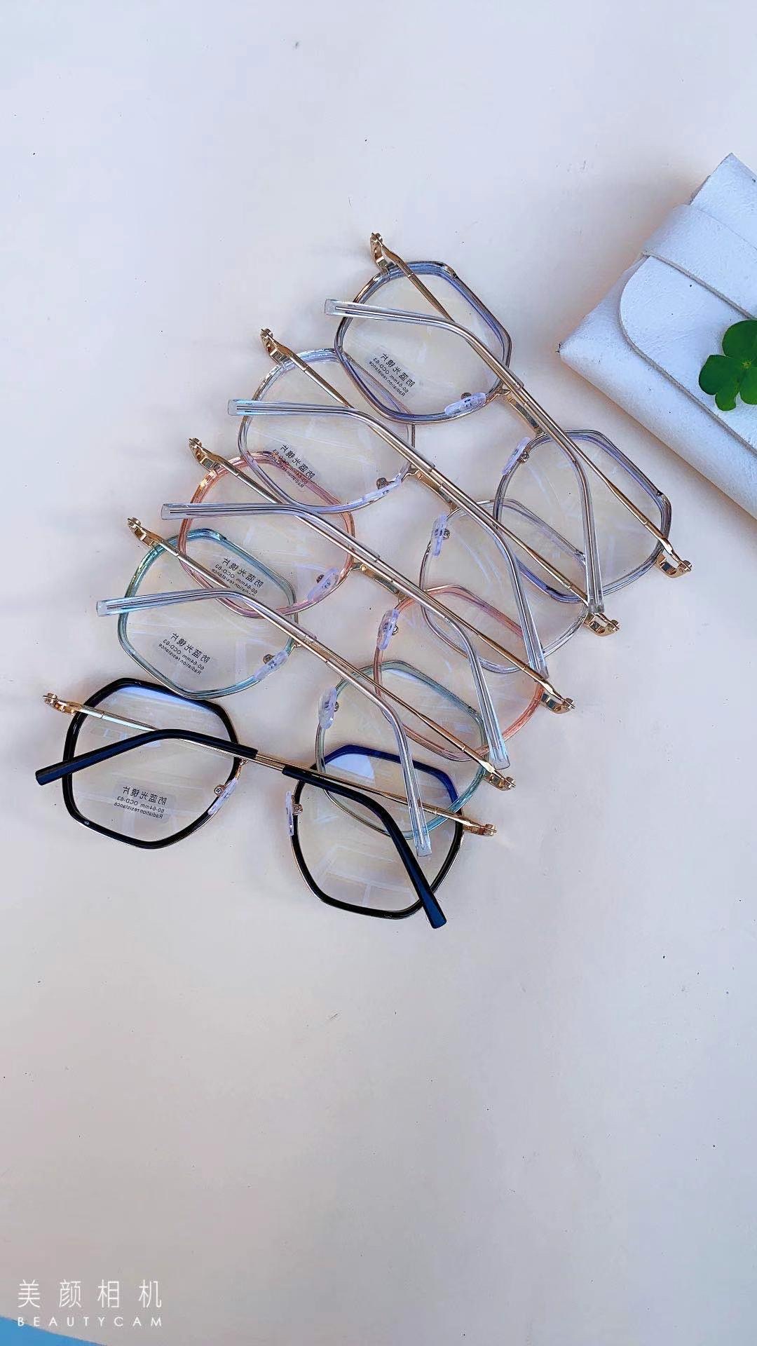 2050 Gold-rubber hybrid flat glasses pic 2