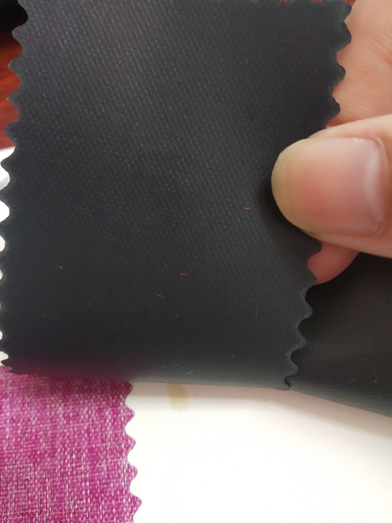 TY-- 047 RPET recycled 300D matte pvc 9# dark gray Application Scenario