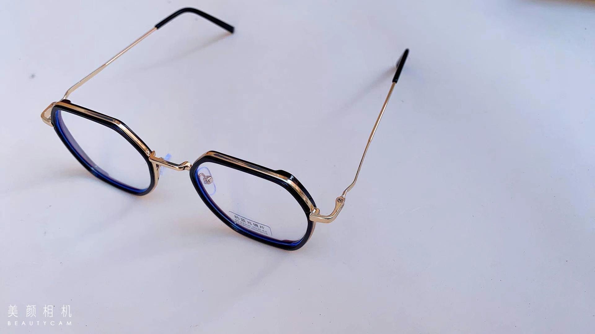 2050 Gold-rubber hybrid flat glasses pic 4