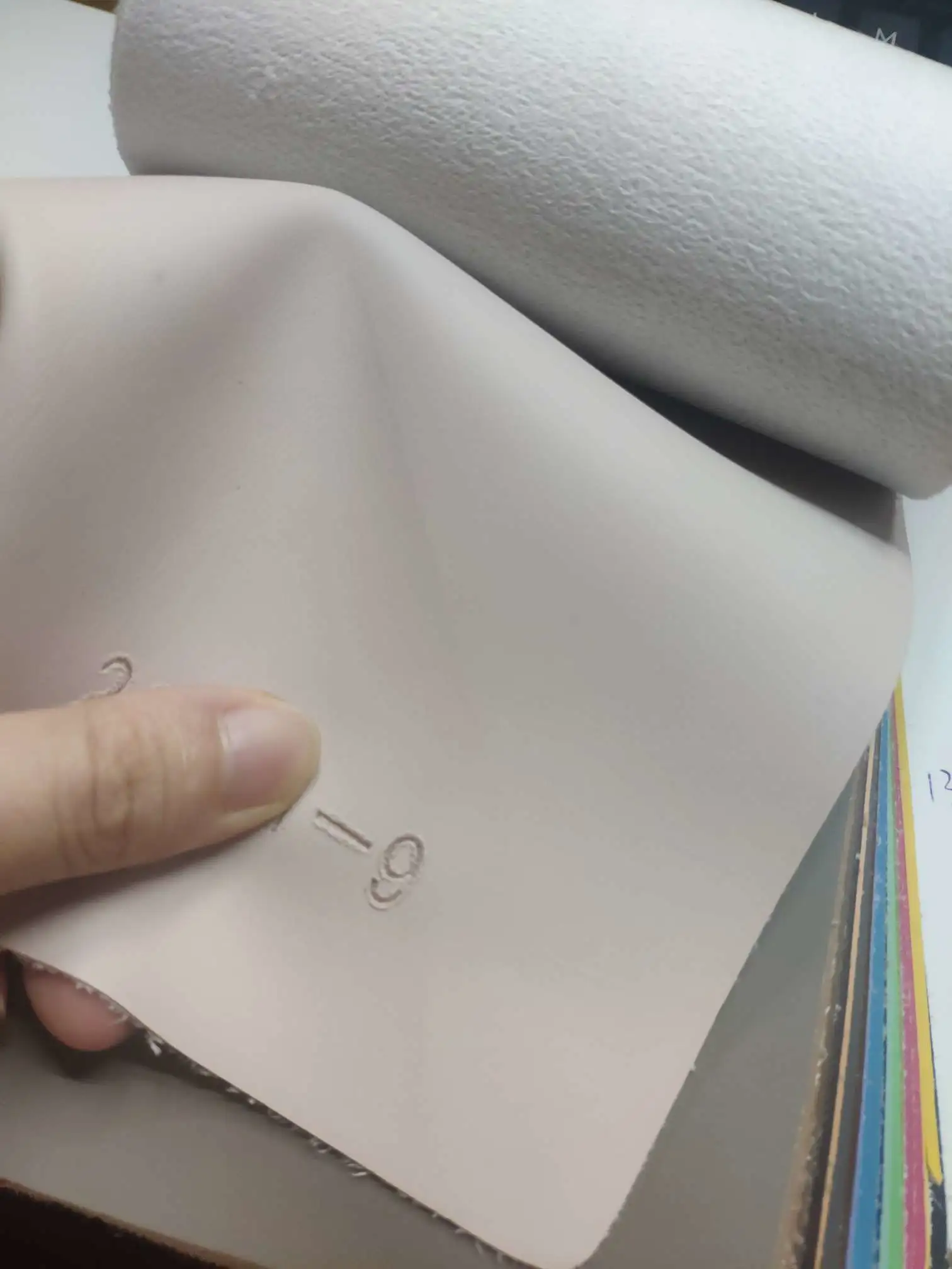 Artificial leather soft and hard wrapped sliding door leather wall decorative leather fabric in stock, decorative leather imitation ultra-fine texture No. 9 detail image 3