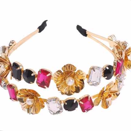 Yiwu International Trade City Chaoxia Diamond Jewelry's best-selling hair band, a Korean-style fashion brand with a big brand's style, heavy industry 2nd row
