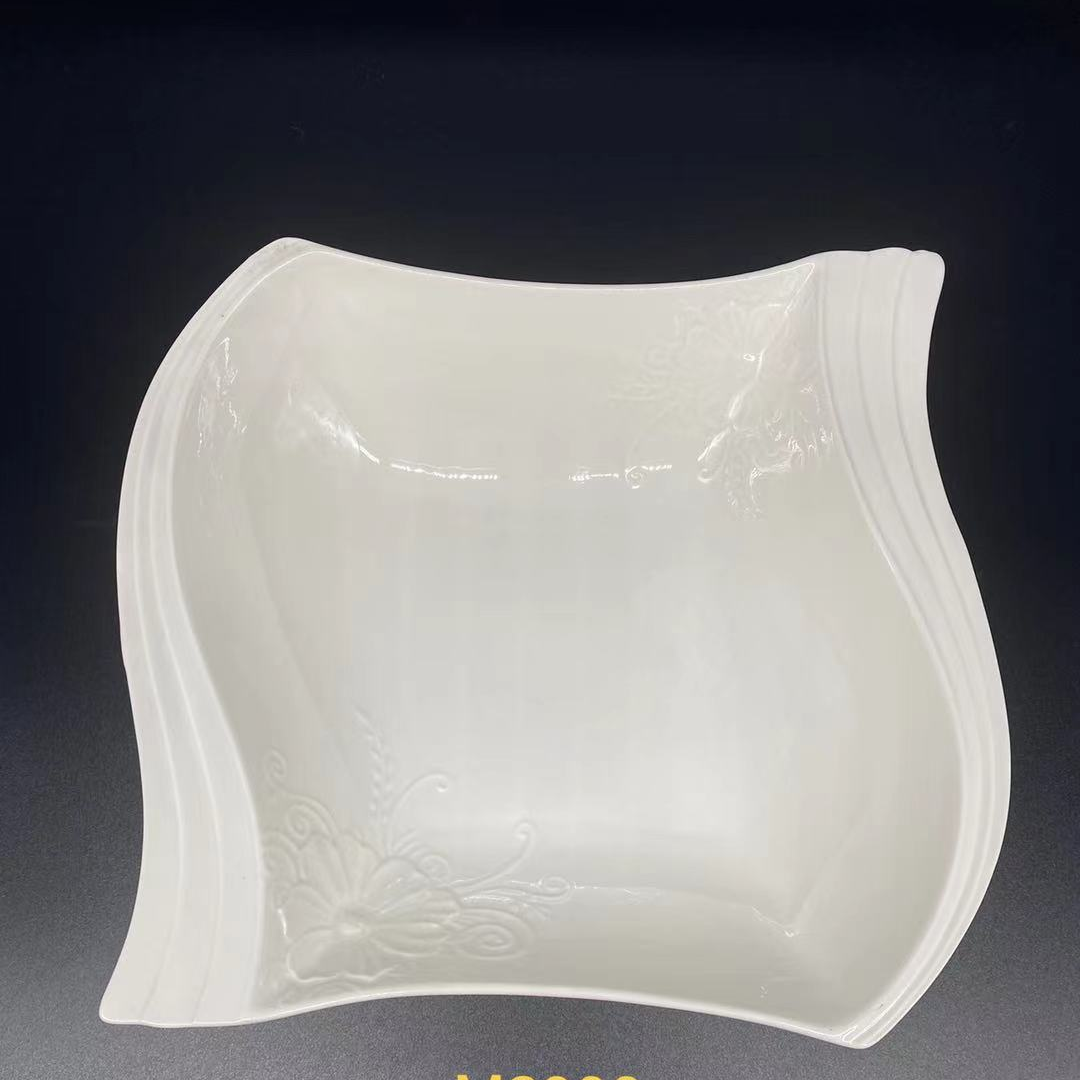 XDS5862034 ceramic high-temperature daily-use plate, pure white household daily necessities ceramic dinner plate