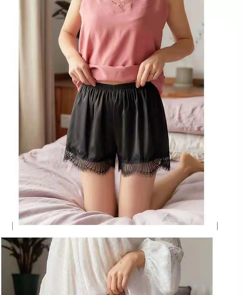 Satin Safety Pants
Color: Black White Pink Grey Item Picture