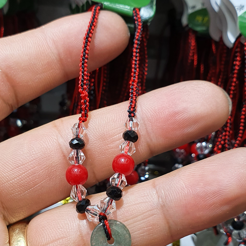 幸运时尚（黑红绳款）男女款手链护身简约古风纯手工编织9