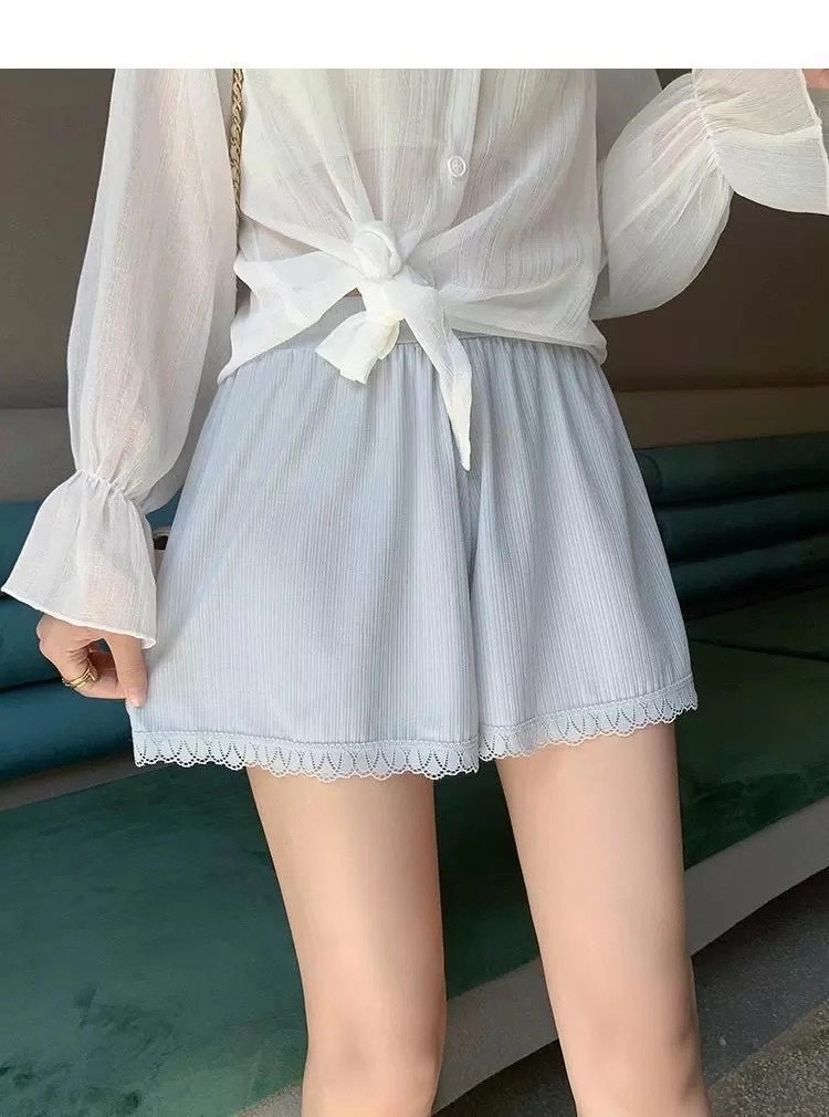 Loose Safety Pants, Slim White Lace Summer No Hem
Color: Black White Skin Tone Gray Blue details Picture