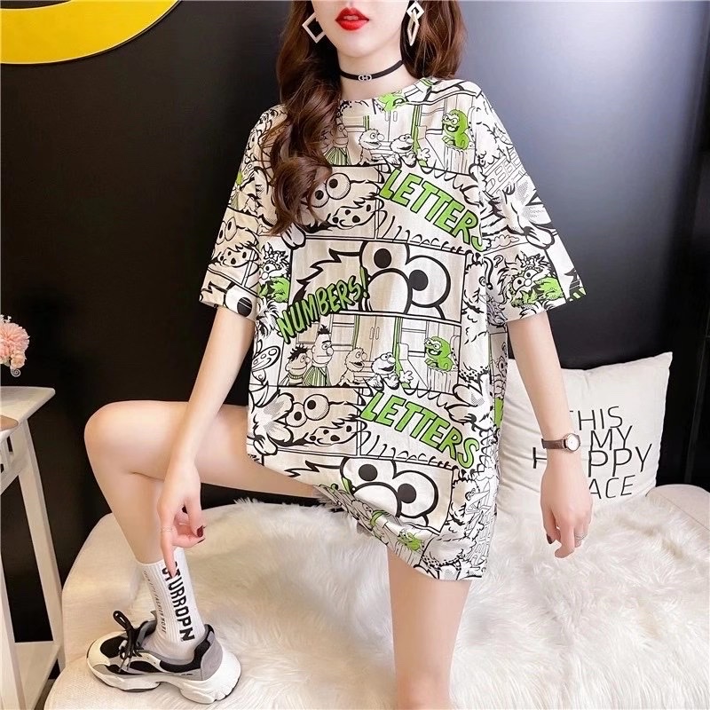 Internet Red Super Hot Half Sleeve Korean Version Loose T-Shirt Item Picture