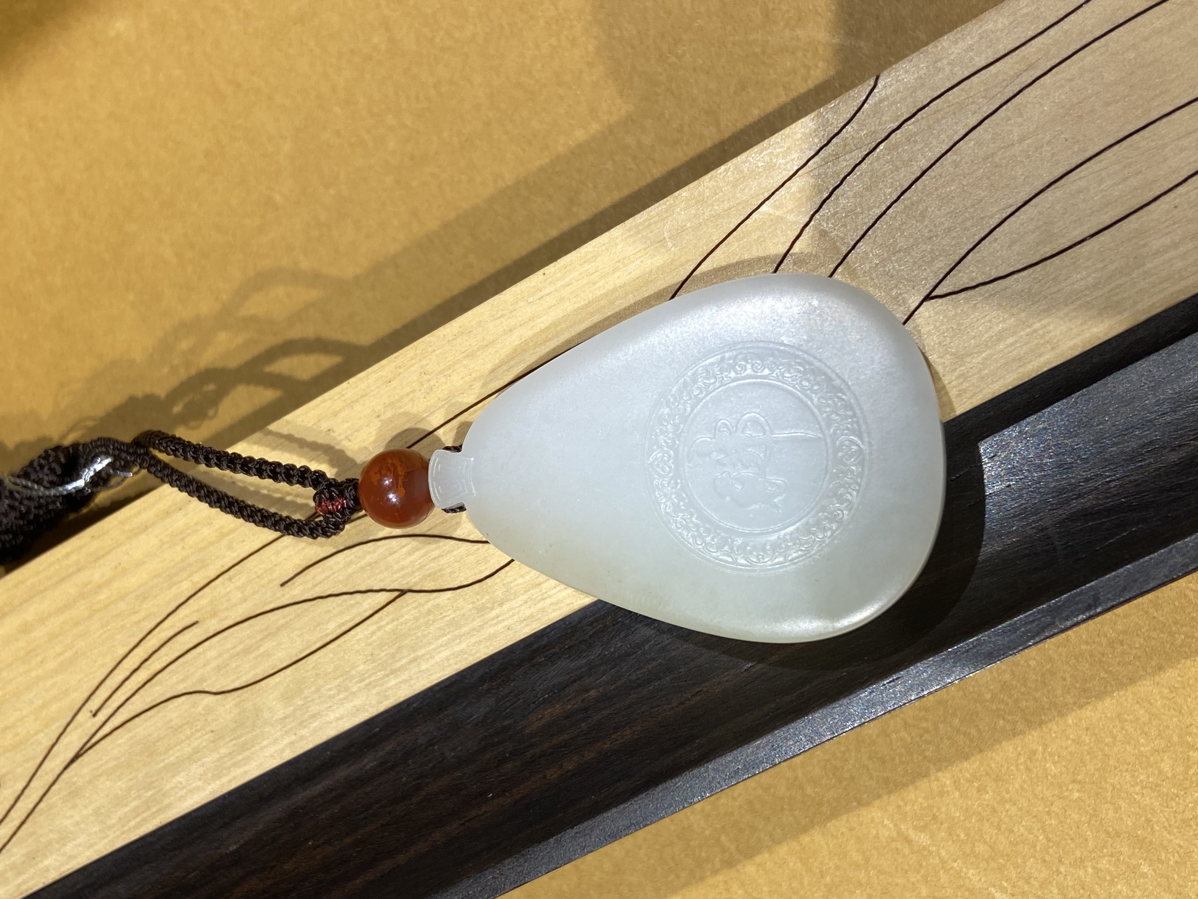 饰品 串珠项饰 吊坠平安扣 天然和田白玉吊坠女男详情5