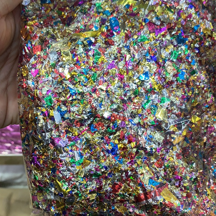 贝壳纸碎片不规则糖果纸七彩碎片厂家直销12色美甲碎片611