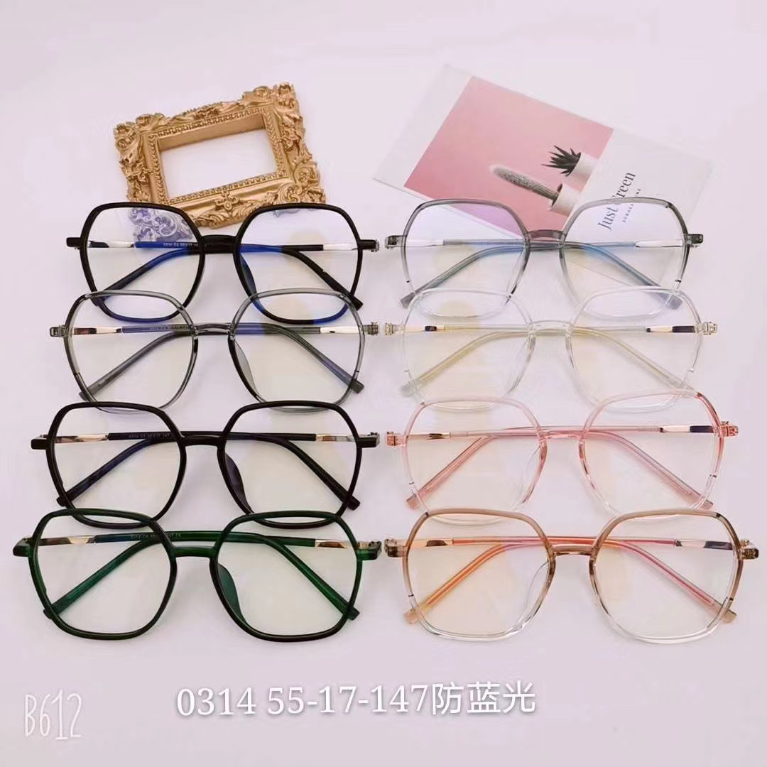 0314 大框超轻防蓝光辐射近视眼镜女可配平光有度数圆脸韩版潮男眼睛架详情图1