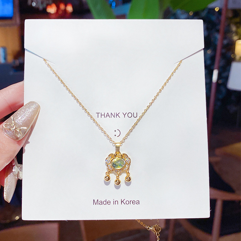 设计感项链女轻奢小众同心锁吊坠2021新款颈链ins冷淡风锁骨链（单吊坠不带链条）细节图