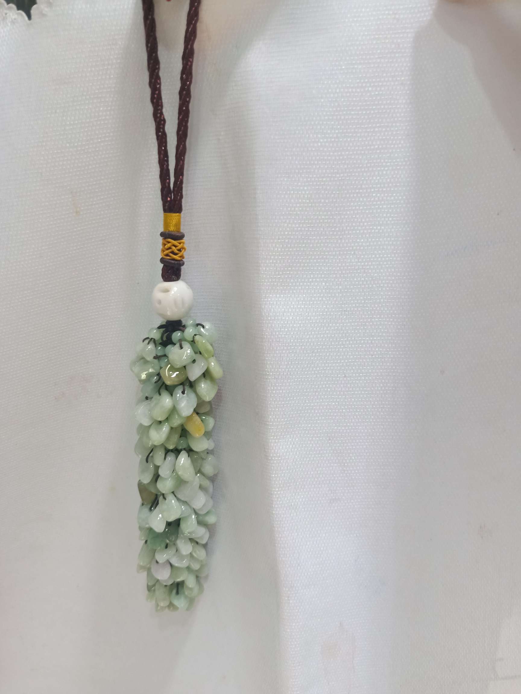 天然翡翠玉a货秤砣车挂冰透水润产品图