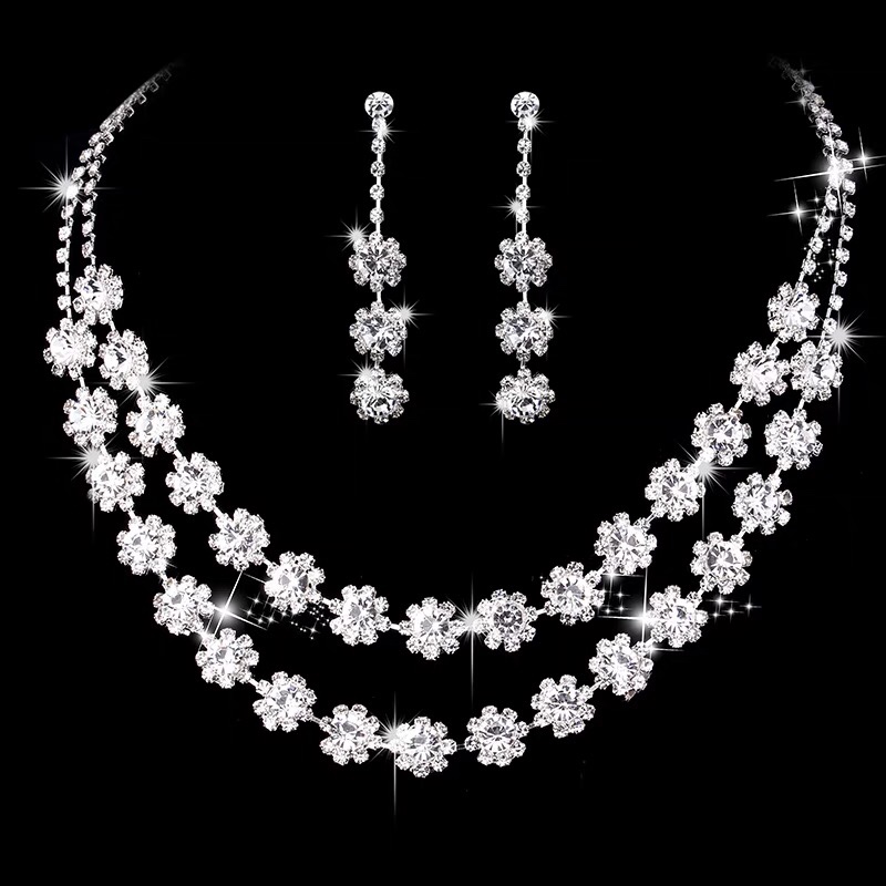 Bride wedding set New wedding Wedding jewelry Wedding accessories Necklace earrings