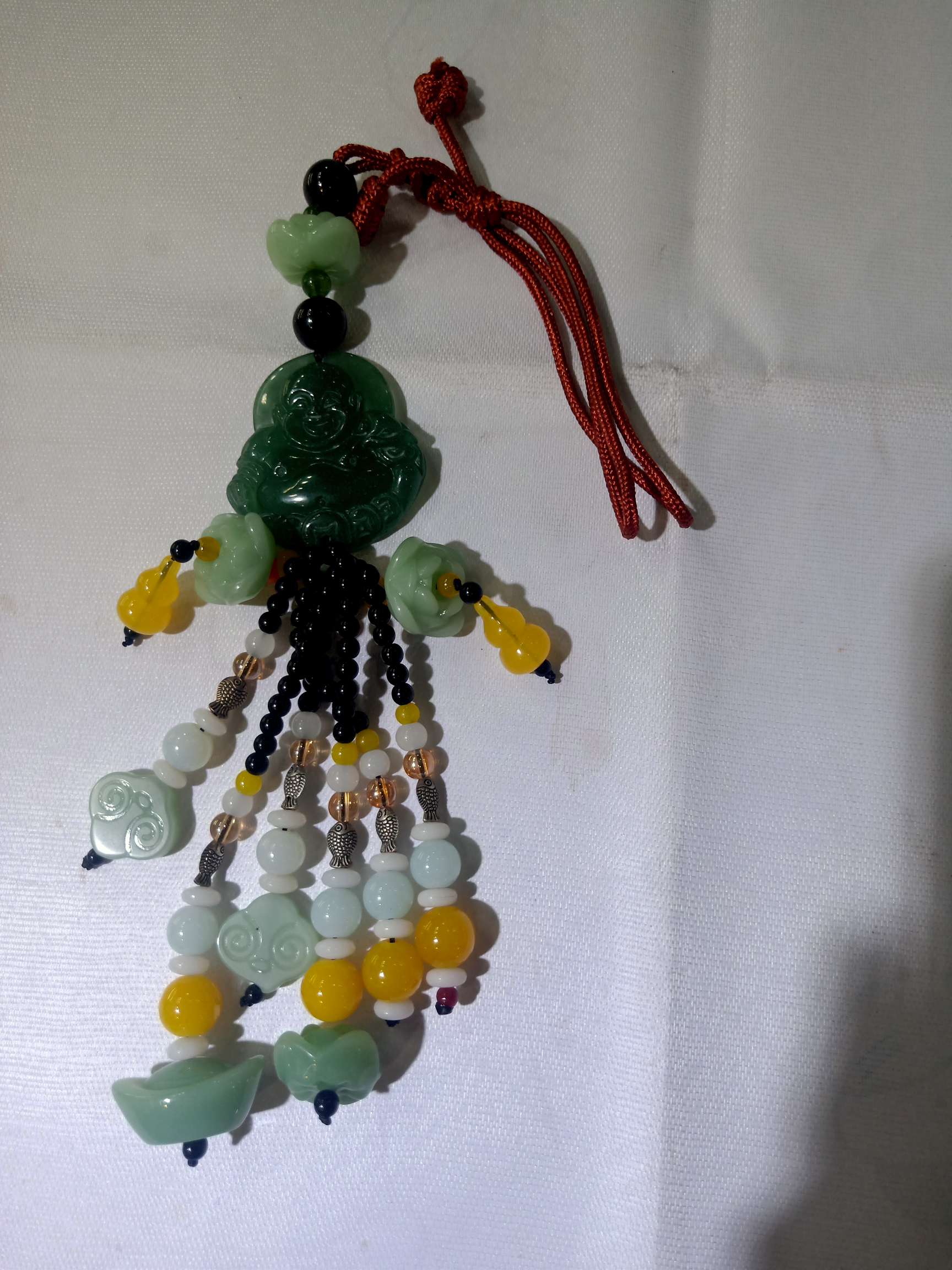 翡翠玉单面梅花，元宝福禄年年有余合并搭配车挂，送朋友，送亲戚礼产品图