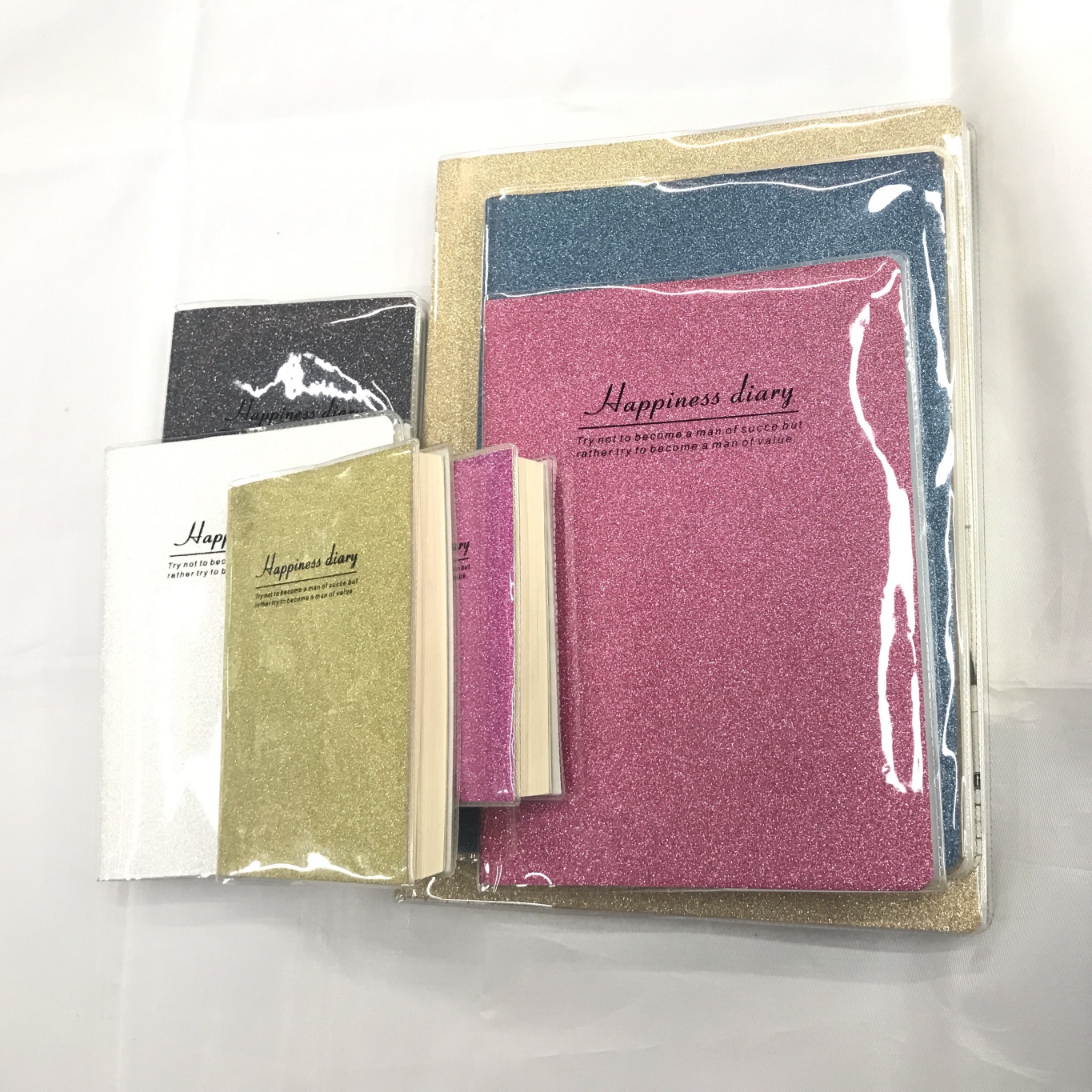 瑄乐办公文化学习文具纸品本册笔记本记事本笔记本 胶套本884小本金聪膜金粉 口袋本 