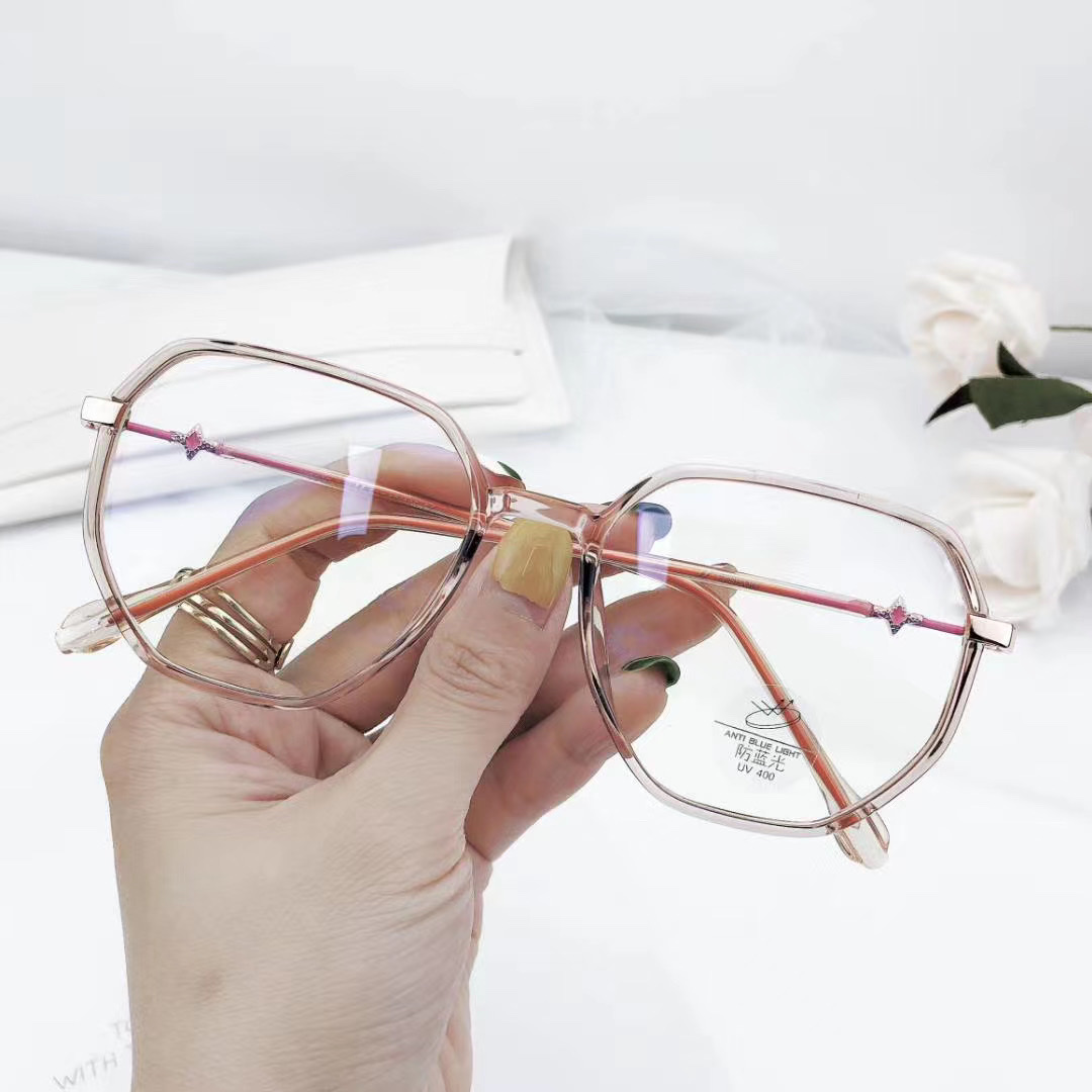 0349 防蓝光辐射抗疲劳近视眼镜女韩版潮护目大脸变色素颜透明眼睛框架详情图1