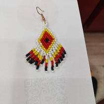 Bohemian ethnic style hand woven pop seven colored earrings 9