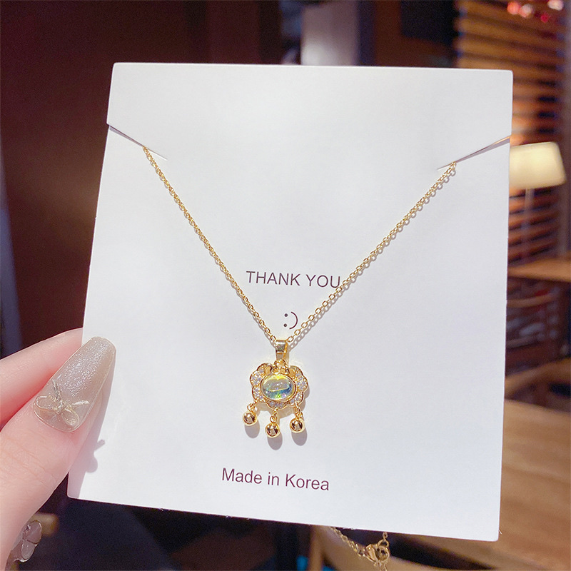 设计感项链女轻奢小众同心锁吊坠2021新款颈链ins冷淡风锁骨链（单吊坠不带链条）产品图